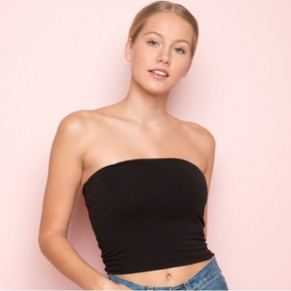 Brandy Melville One Size - Small Strapless Tube Crop Top Cotton
